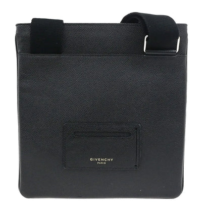 Givenchy Logo Messenger Leather, Black, Leather, Shoulder Bag
