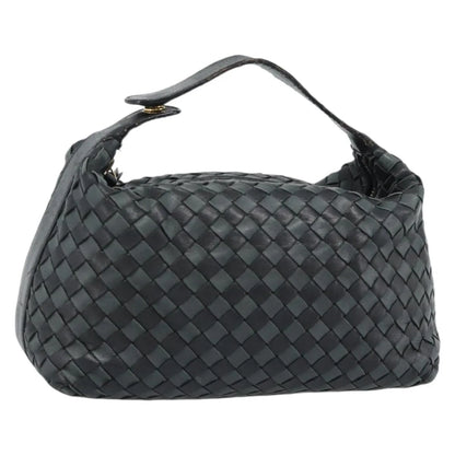 Bottega Veneta Handle Pouch Intrecciato Nappa, Black, Leather, Clutch