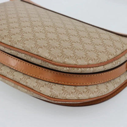 Celine Vintage Macadam Canvas and Leather, Beige, Canvas, Shoulder Bag