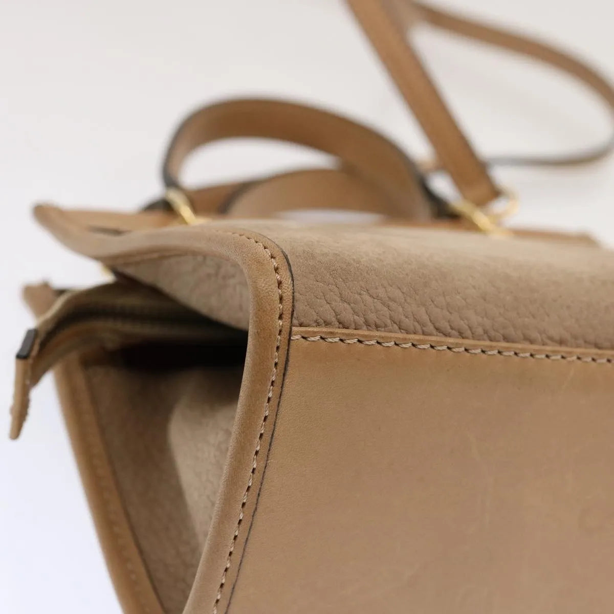 Celine vintage Leather, Beige, Leather, Handbag