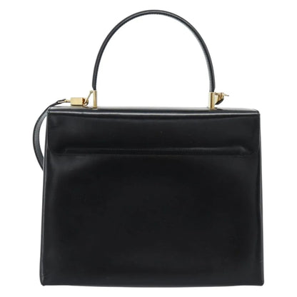 Salvatore Ferragamo Convertible Top Handle Leather, Black, Leather, Handbag