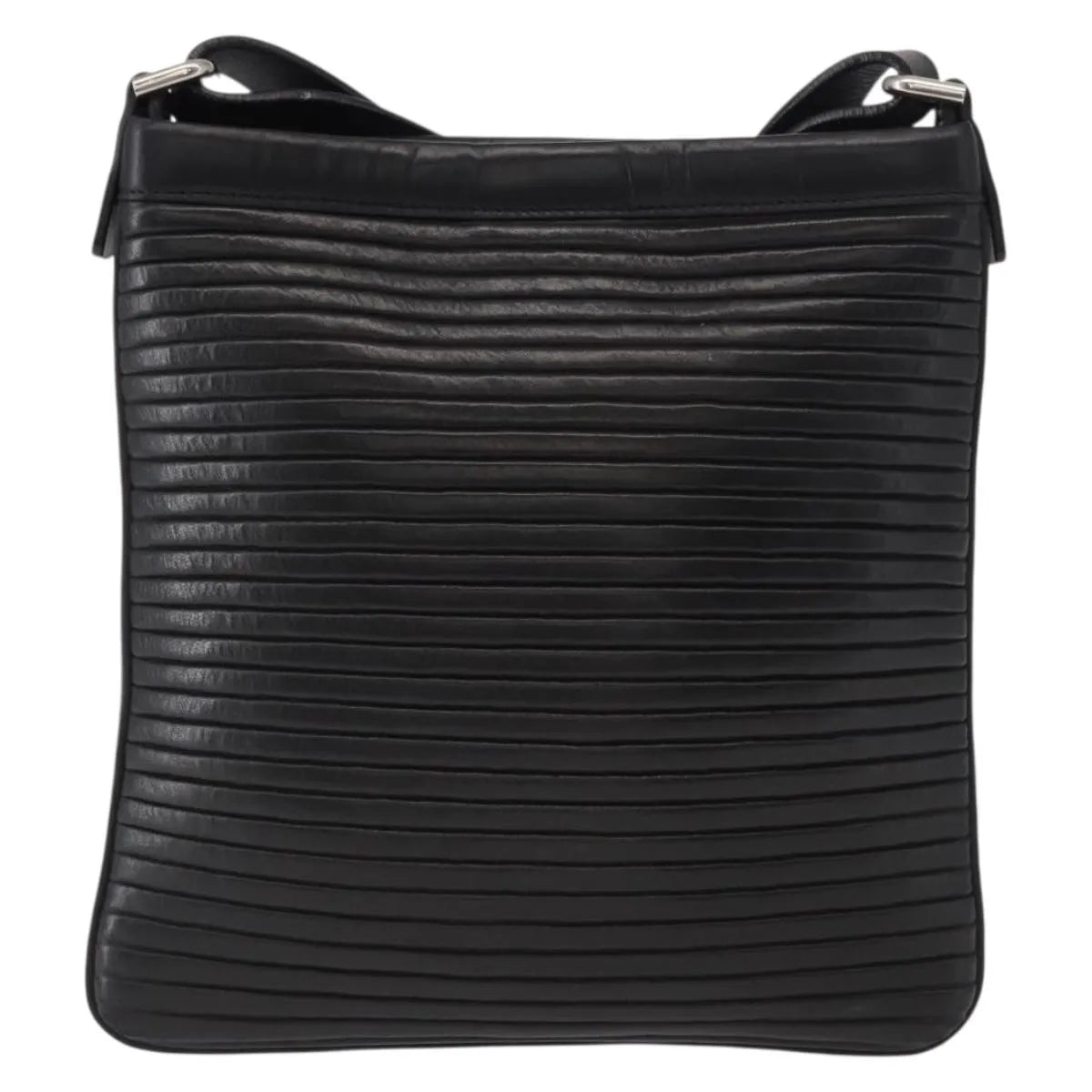 Salvatore Ferragamo Gancini Leather, Black, Leather, Shoulder Bag