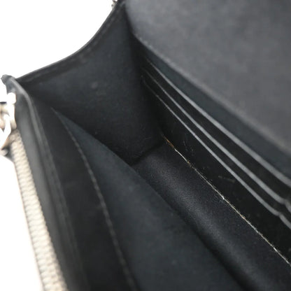 Fendi Karlito Wallet on Chain Studded Saffiano Leather, Black, Leather, Shoulder Bag