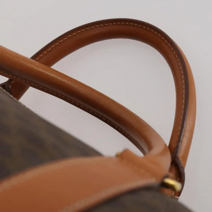 Celine Vintage Duffle Canvas and Leather, Brown, Canvas, Travel Bag