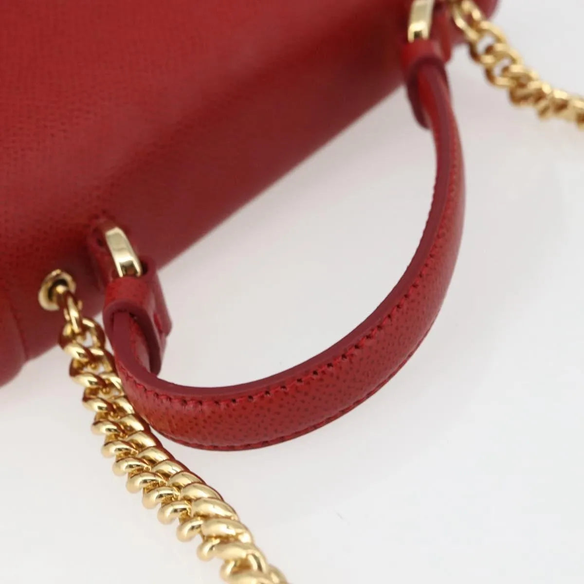 Salvatore Ferragamo Carrie Vara Saffiano Leather, Red, Leather, Shoulder Bag