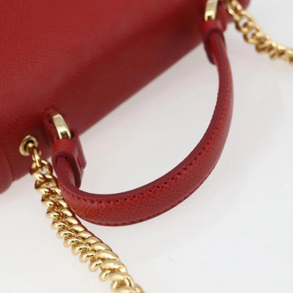 Salvatore Ferragamo Carrie Vara Saffiano Leather, Red, Leather, Shoulder Bag