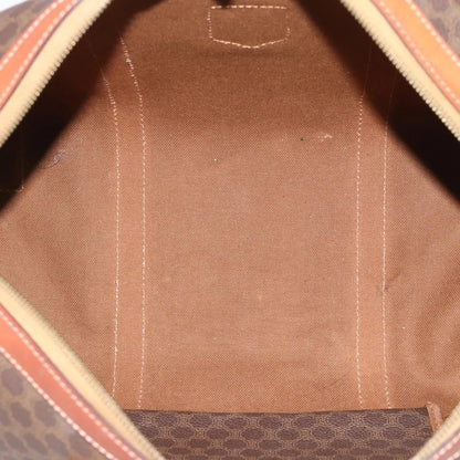 Celine Vintage Macadam Boston Canvas and Leather, Brown, Canvas, Handbag