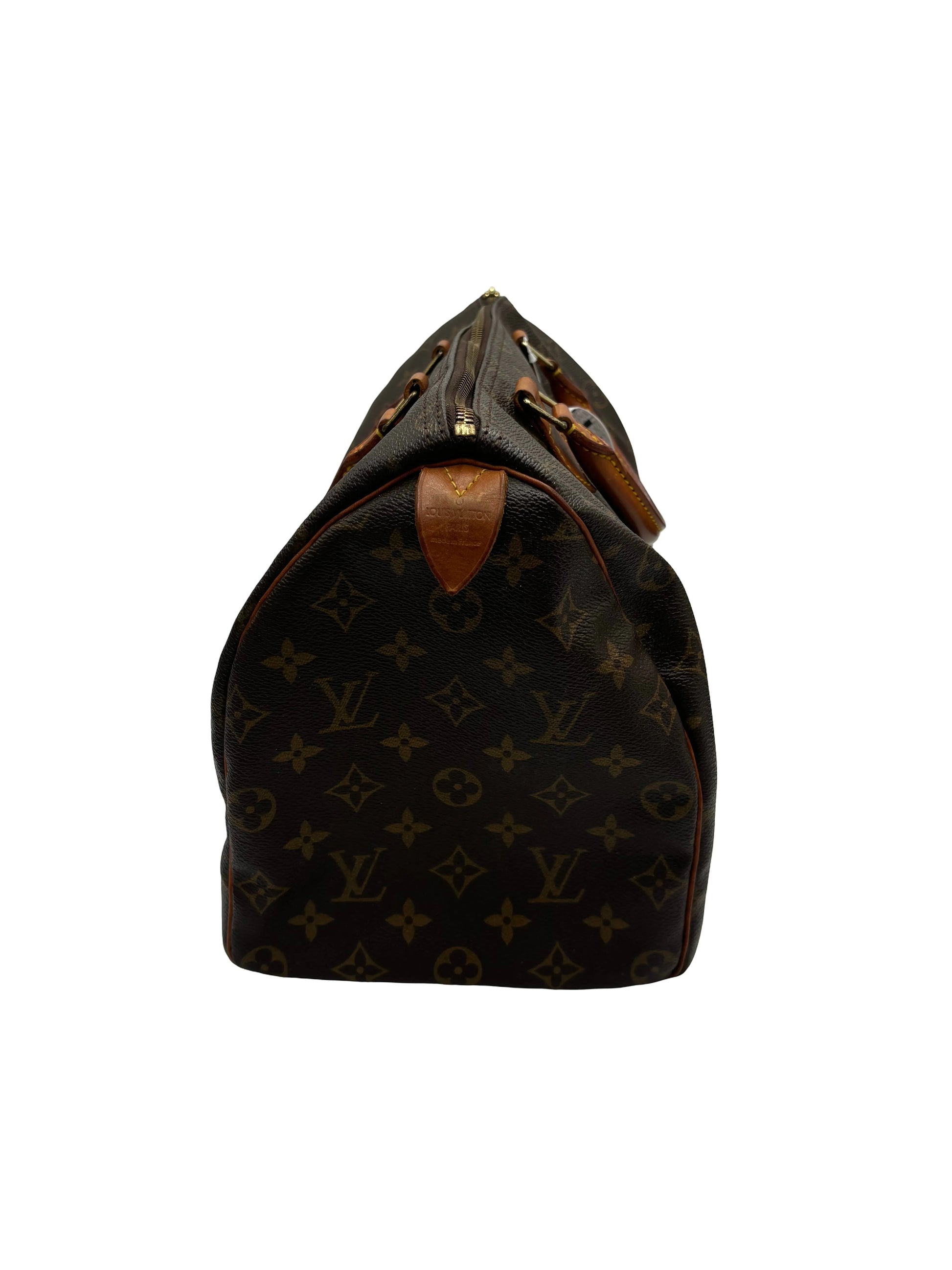 Louis Vuitton Speedy Monogram, Brown, Canvas, Handbag