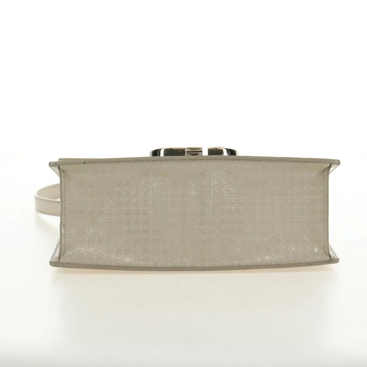 Christian Dior 30 Montaigne Chain Flap Micro Cannage Metallic Calfskin, Beige, Patent Leather, Shoulder Bag