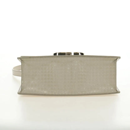Christian Dior 30 Montaigne Chain Flap Micro Cannage Metallic Calfskin, Beige, Patent Leather, Shoulder Bag