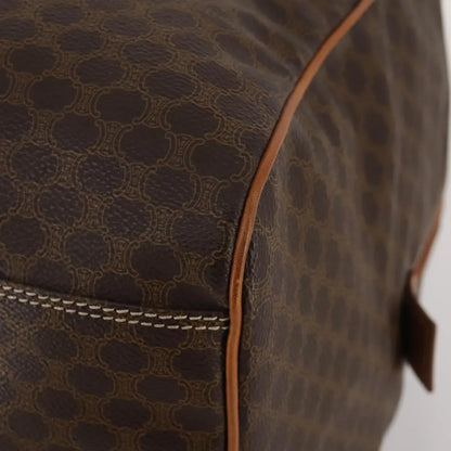 Celine Vintage Duffle Canvas and Leather, Brown, Canvas, Travel Bag