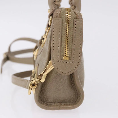 Balenciaga City Classic Studs Leather, Beige, Leather, Handbag