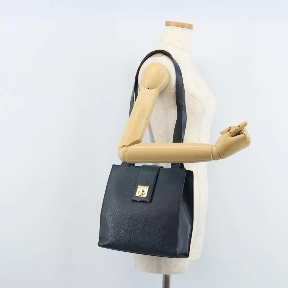 Celine Vintage Leather, Navy, Leather, Shoulder Bag