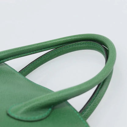 Celine Vintage Convertible Bowler Leather, Green, Leather, Handbag