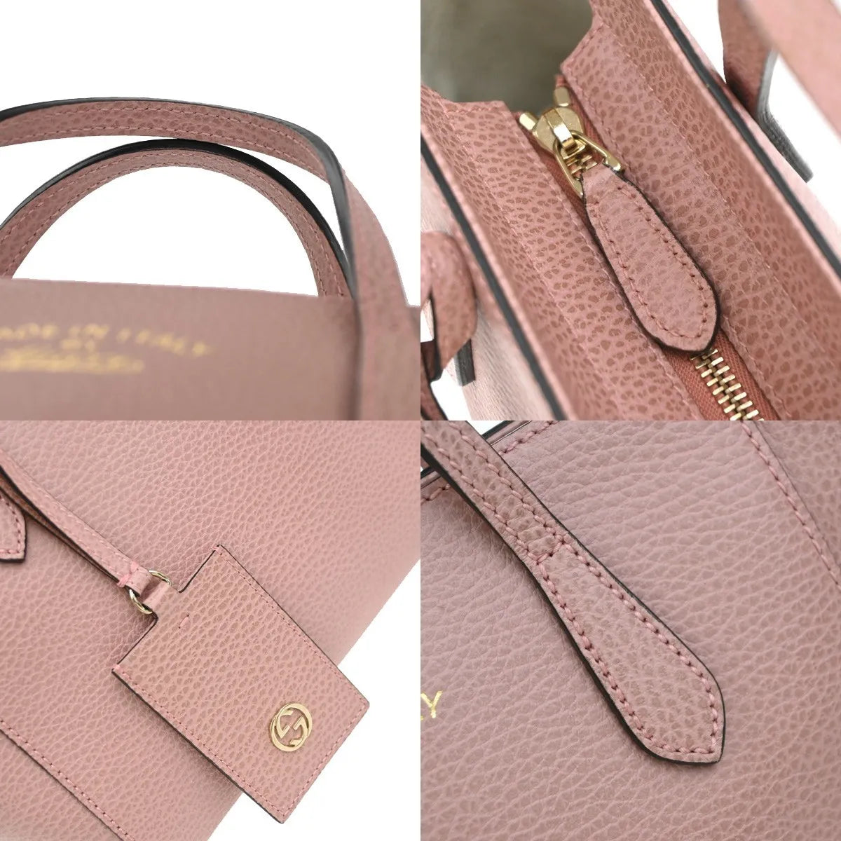 Gucci Swing Pebbled Leather, Pink, Leather, Handbag