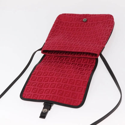 Fendi Vintage Flap Zucchino Canvas, Red, Canvas, Shoulder Bag