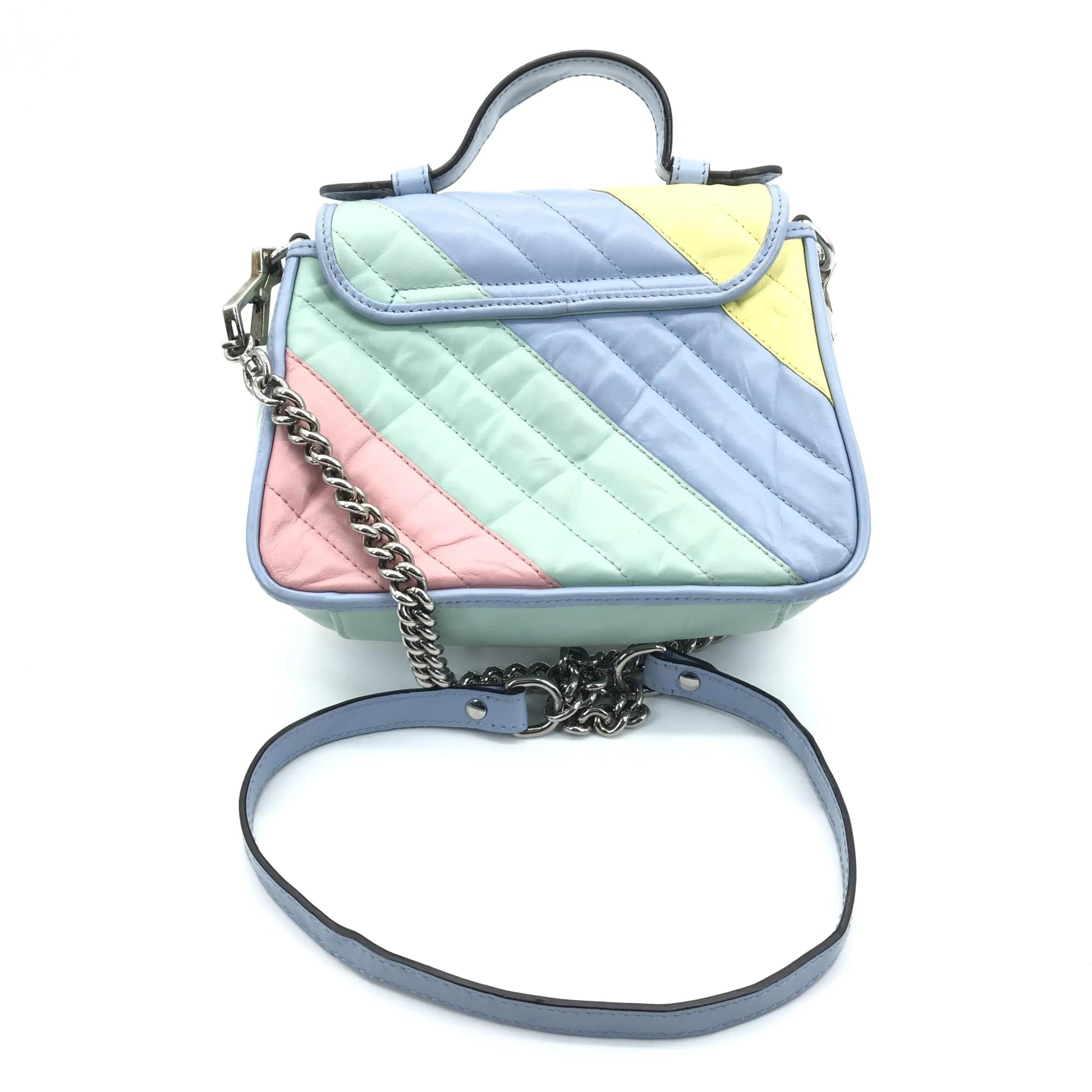Gucci GG Marmont Top Handle Flap Diagonal Quilted Leather, Multicolour, Leather, Handbag