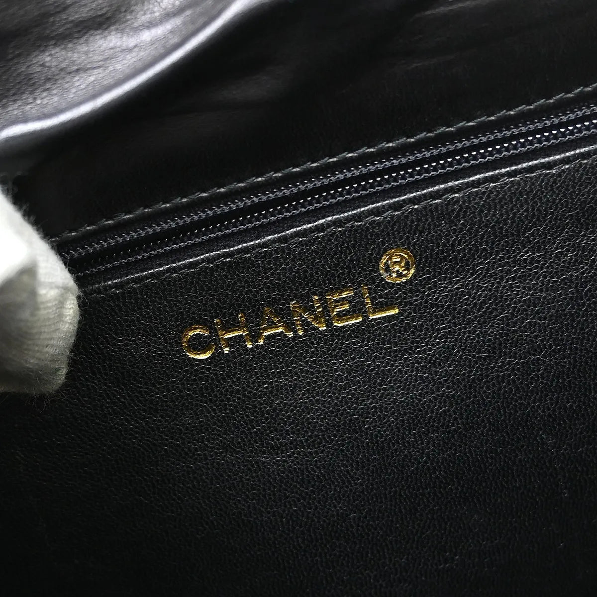 Chanel Vintage CC Envelope Chain Flap Lambskin, Black, Leather, Shoulder Bag