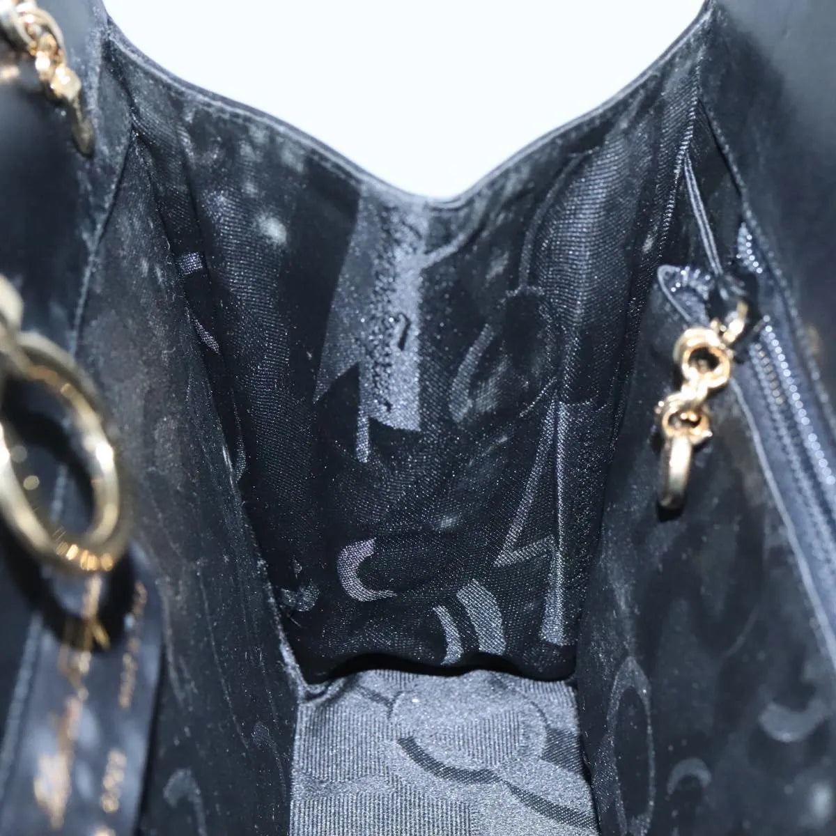 Salvatore Ferragamo Vintage Gancini Chain Leather, Black, Leather, Shoulder Bag