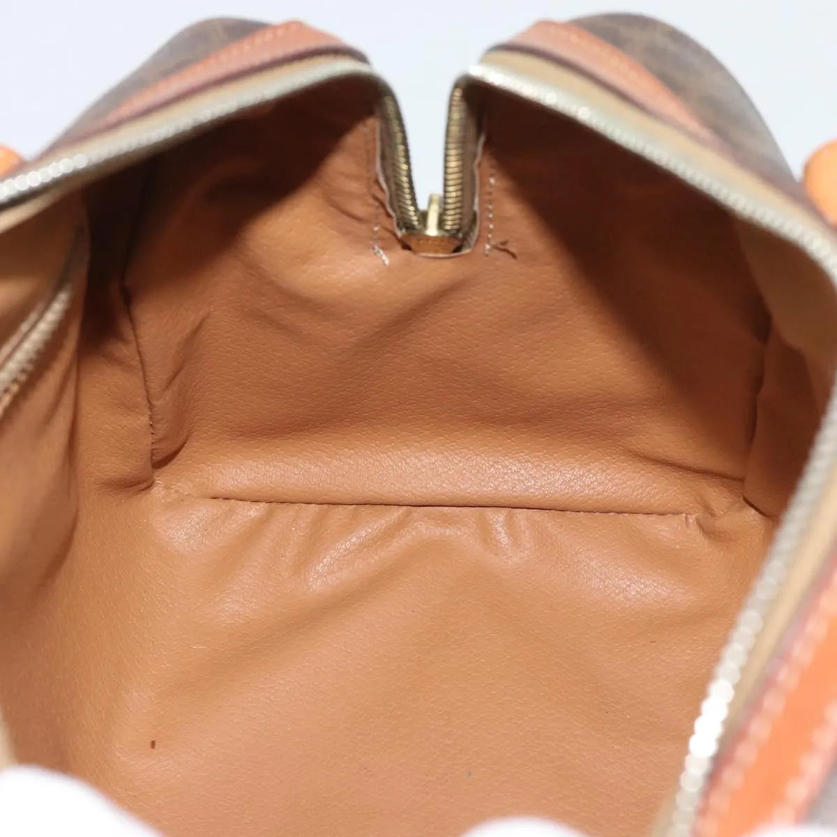Celine boston Macadam Canvas, Brown, PVC, Travel Bag