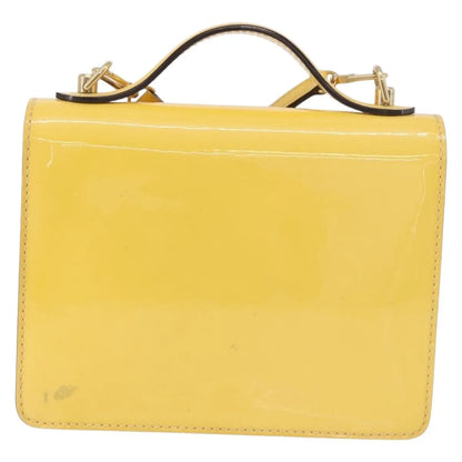 Louis Vuitton Monceau Vernis, Yellow, Patent Leather, Handbag