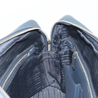 Prada Zip Around Saffiano Leather, Navy, Leather, Briefcase