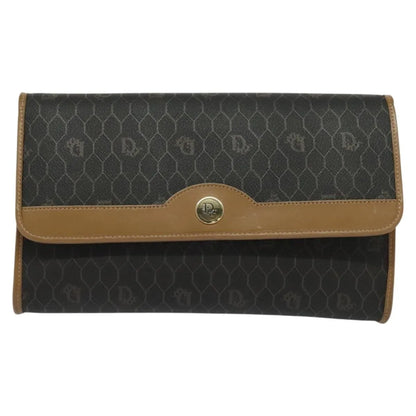 Christian Dior Vintage Honeycomb chain Canvas, Black, Canvas, Shoulder Bag