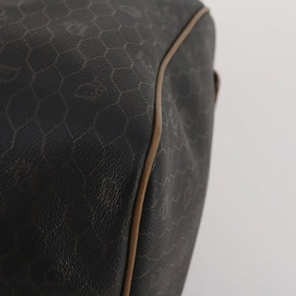 Christian Dior Vintage Honeycomb Boston Canvas and Leather, Black, Canvas, Travel Bag