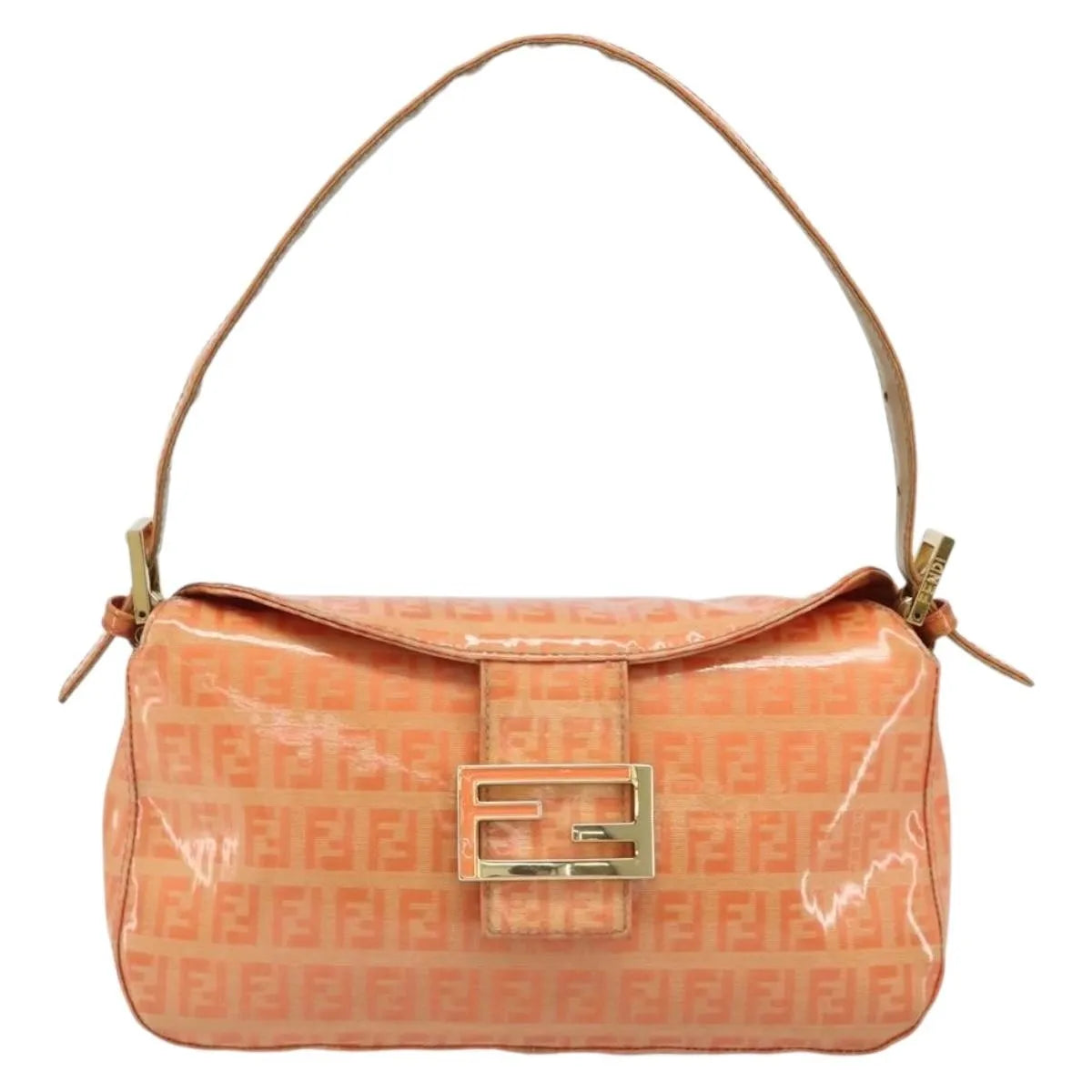 Fendi Zucchino Canvas Mamma Baguette canvas, Orange, Canvas, Shoulder Bag