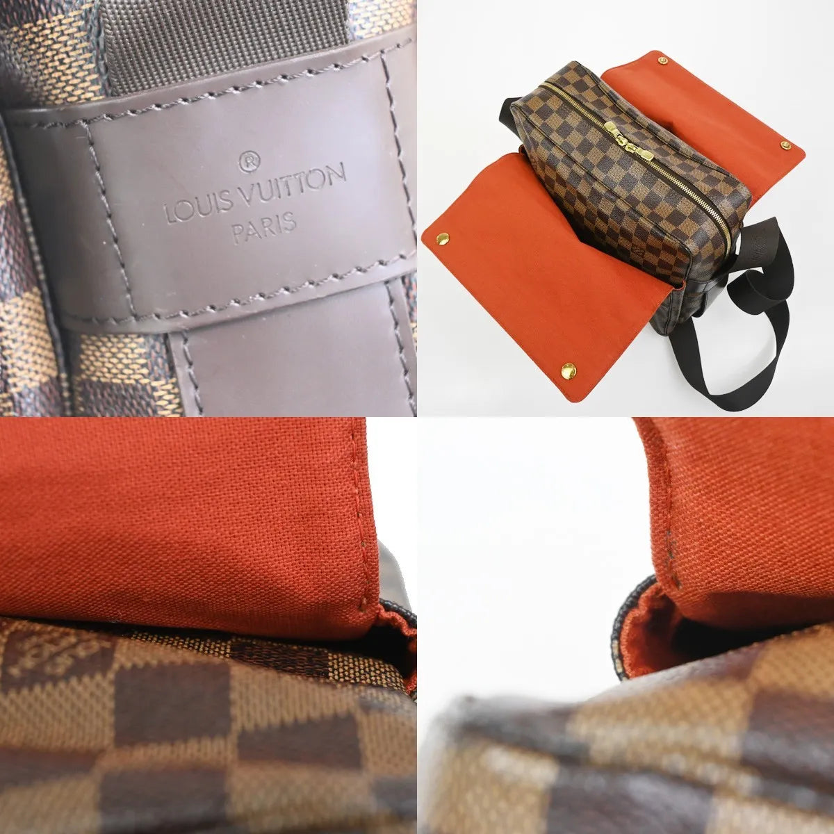 Louis Vuitton Naviglio Damier Ebene, Brown, Canvas, Shoulder Bag