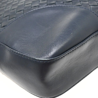 Bottega Veneta Belted Snap Tote Intrecciato Nappa, Navy, Leather, Tote Bag