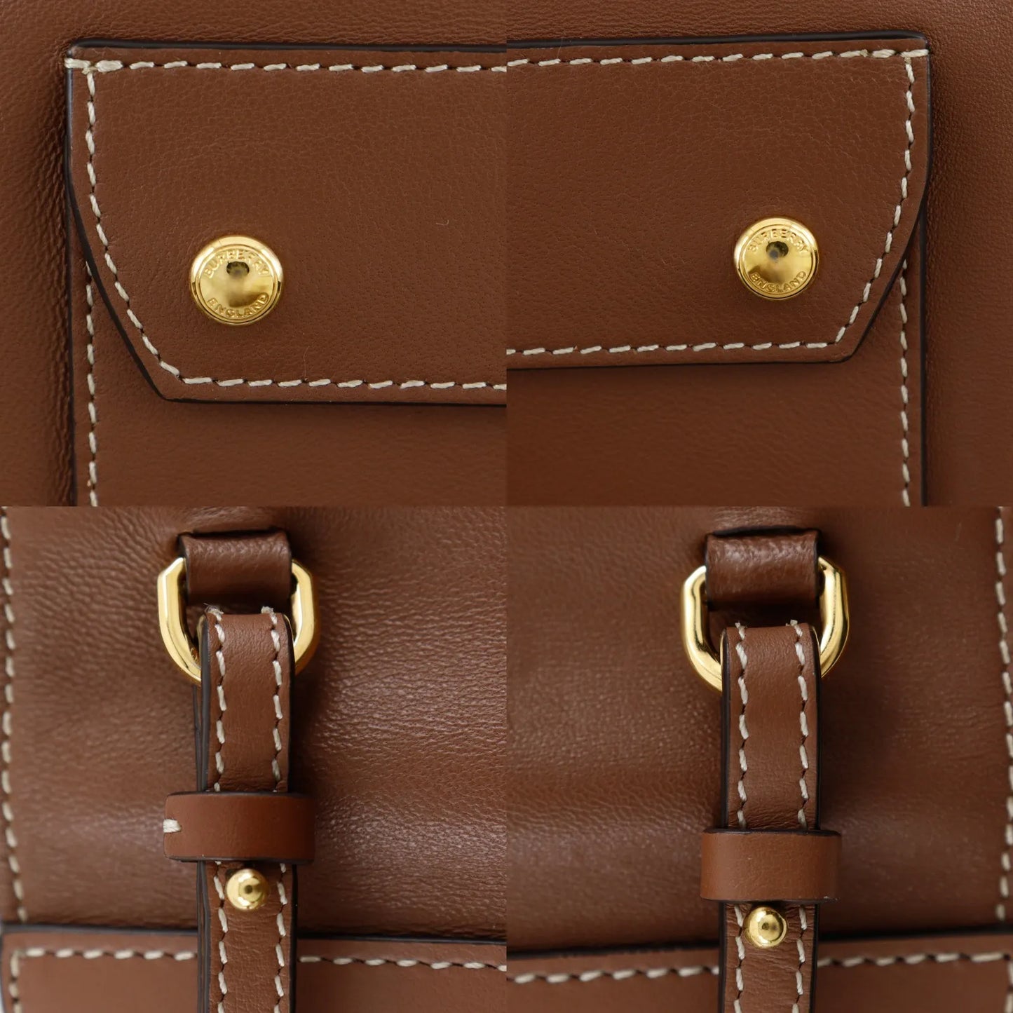 Burberry Pocket Tote Leather, Brown, Leather, Clutch