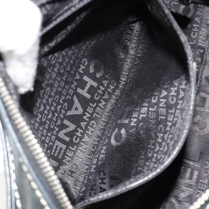 Chanel CC Shoulder Bag Leather, Black, Leather, Handbag