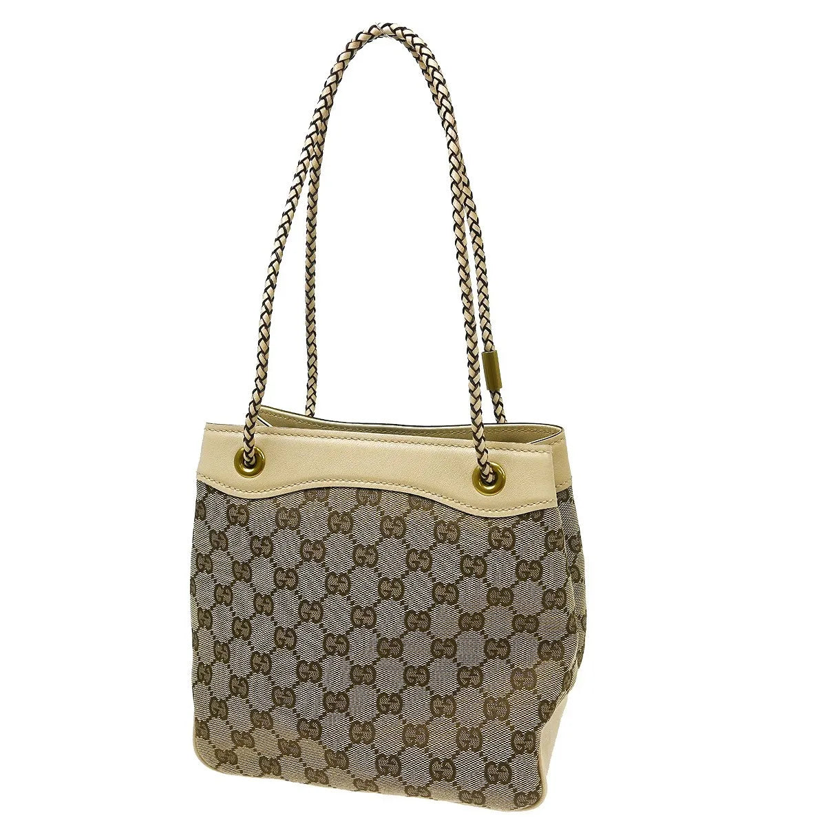 Gucci Miss GG Tote GG Canvas with Leather, Beige, Canvas, Handbag