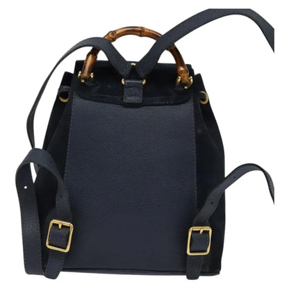 Gucci Gucci bamboo daim, Navy, Suede, Backpack