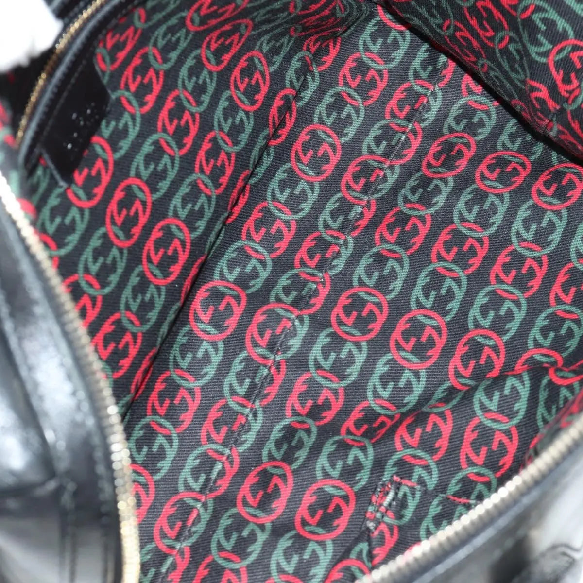 Gucci Britt Boston Duffle Leather, Black, Leather, Handbag