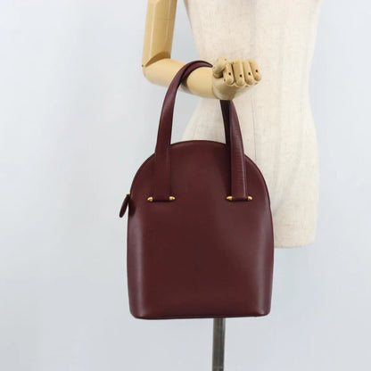 cartier Vintage must de Cartier Leather, Burgundy, Leather, Handbag