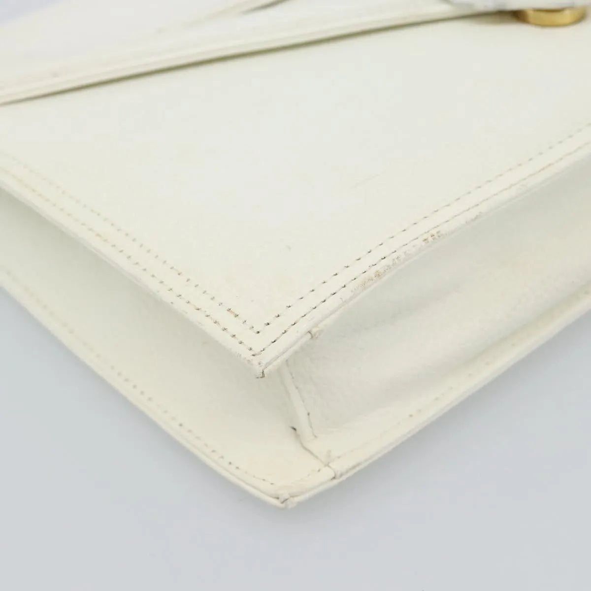 Saint Laurent Vintage Leather, White, Leather, Clutch