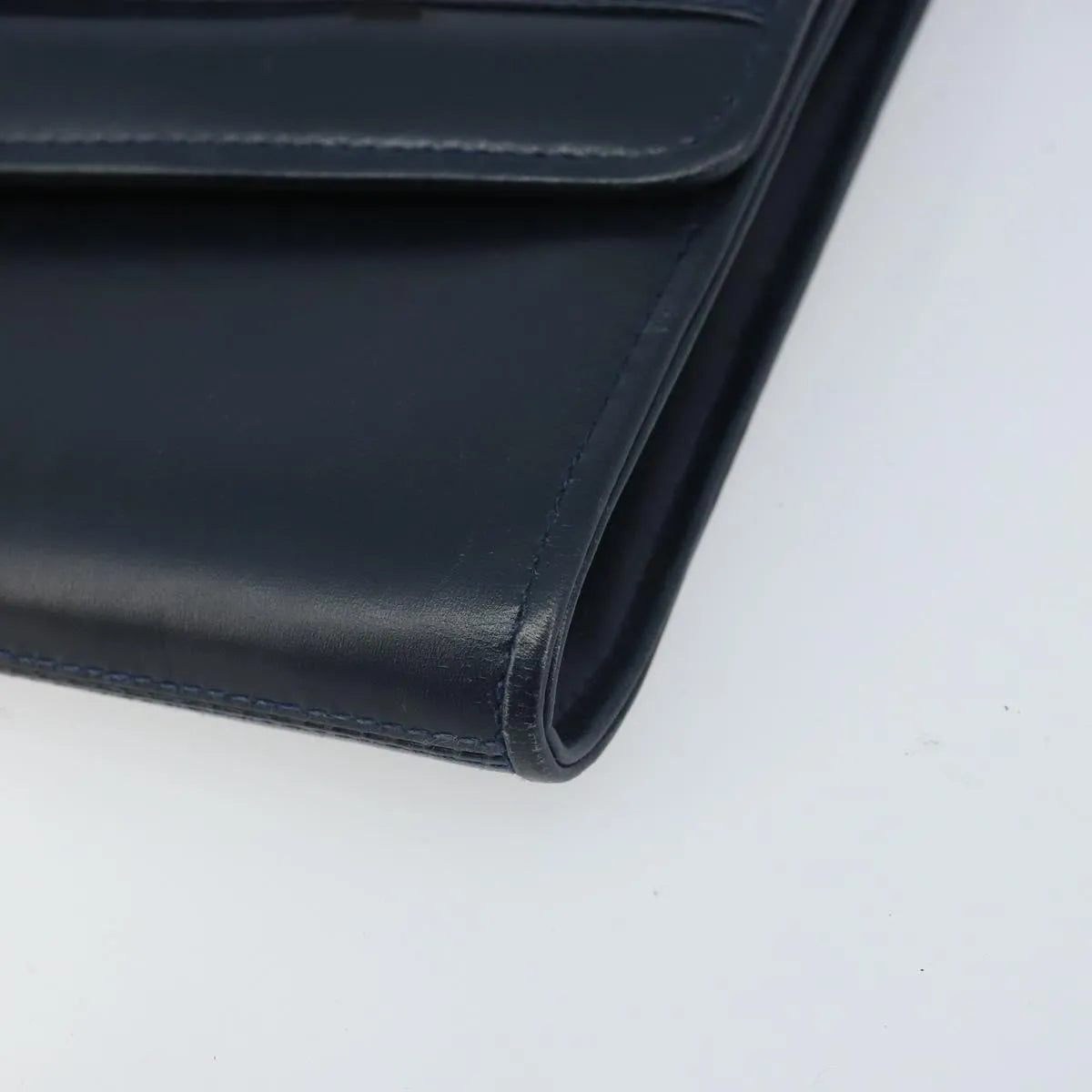 Gucci Vintage Interlocking G Flap Leather, Navy, Leather, Shoulder Bag