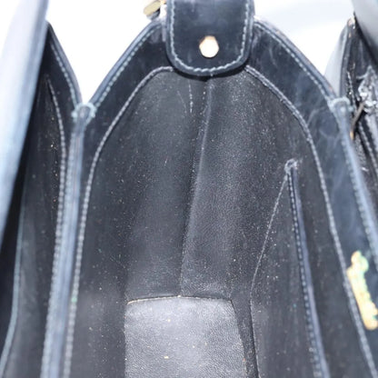 Gucci Vintage Convertible Box Leather, Black, Leather, Handbag