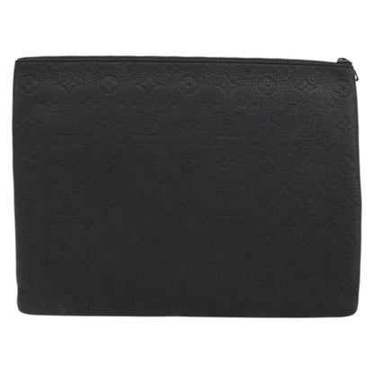 Louis Vuitton LV Friends A4 Printed Monogram Taurillon Leather, Black, Canvas, Clutch