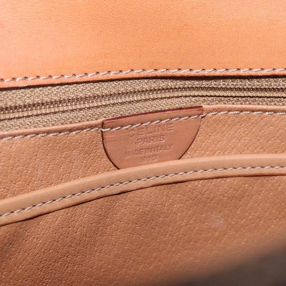 Celine Vintage Macadam Canvas and Leather, Brown, Canvas, Handbag