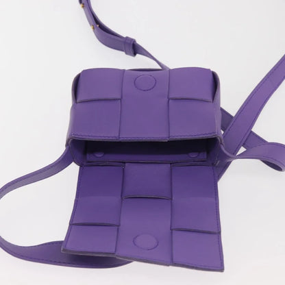 Bottega Veneta Cassette Maxi Intrecciato Leather, Purple, Leather, Clutch