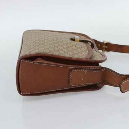 Celine Vintage Macadam Canvas and Leather, Beige, Canvas, Shoulder Bag