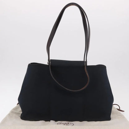 Hermes Cabag Elan Toile and Leather, Black, Canvas, Shoulder Bag