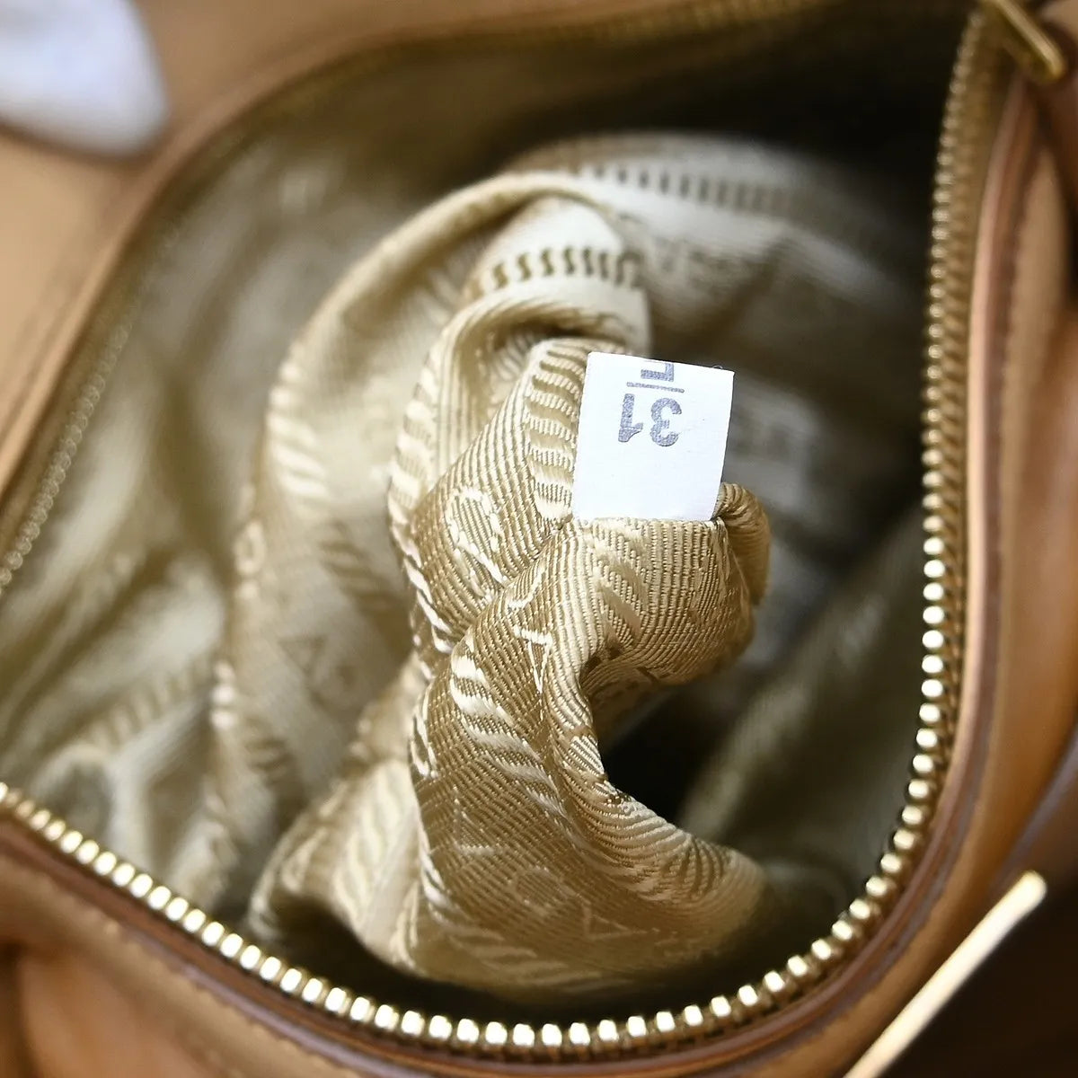 Prada Shopping Tote Cervo Leather, Beige, Leather, Handbag