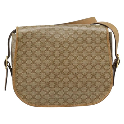 Celine Vintage Macadam Canvas, Beige, Canvas, Shoulder Bag