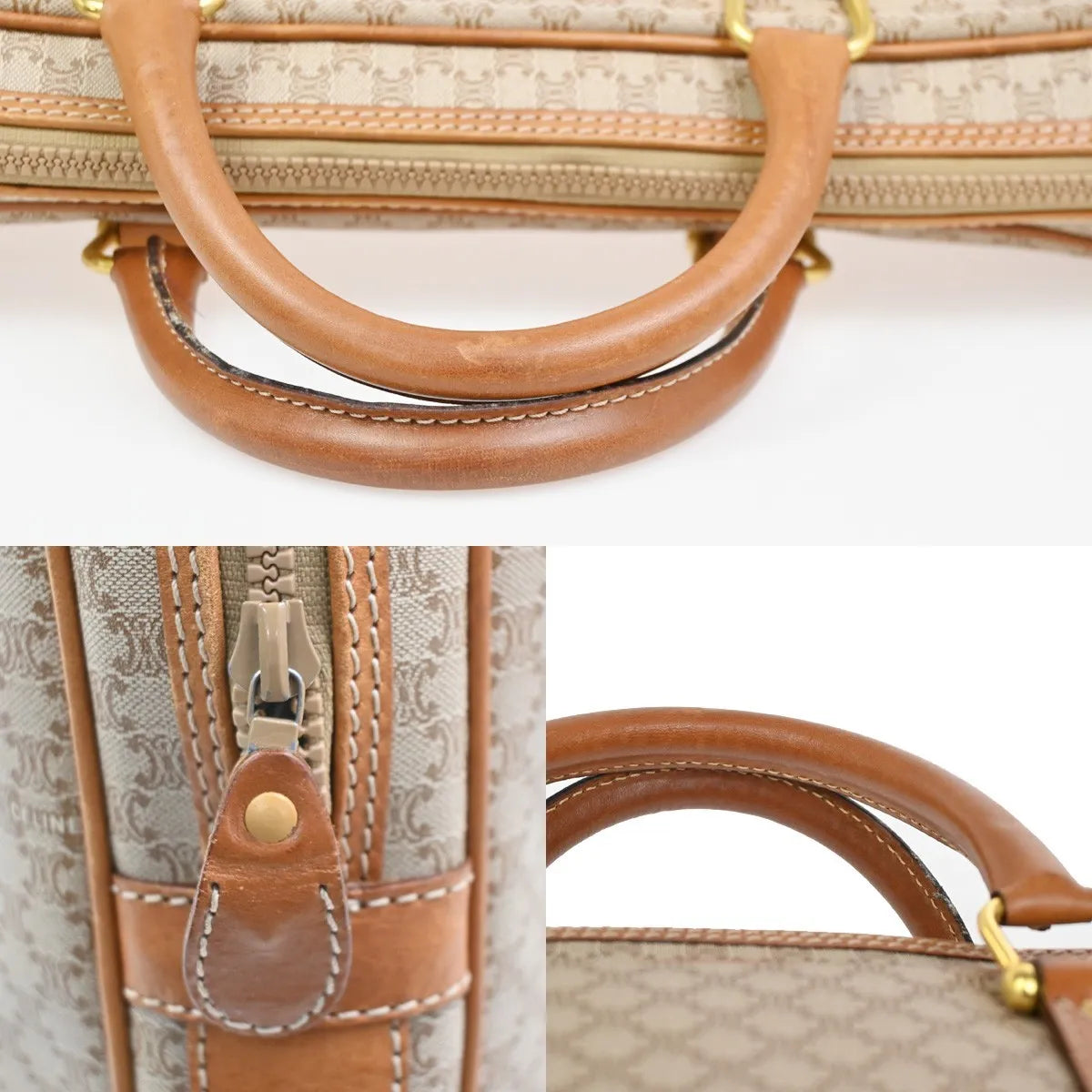 Celine Macadam Canvas and leather, Brown, Canvas, Briefcase