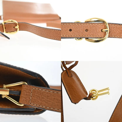 Gucci Vintage Lady Lock Top Handle Leather, Brown, Leather, Shoulder Bag