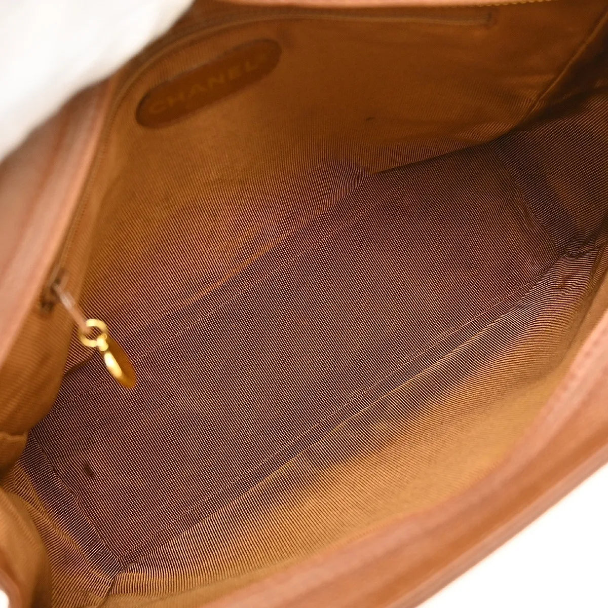 Chanel Vintage Stitched CC Caviar, Brown, Leather, Shoulder Bag